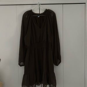Brown, sheer overlay dress. Old navy, never worn, XXL